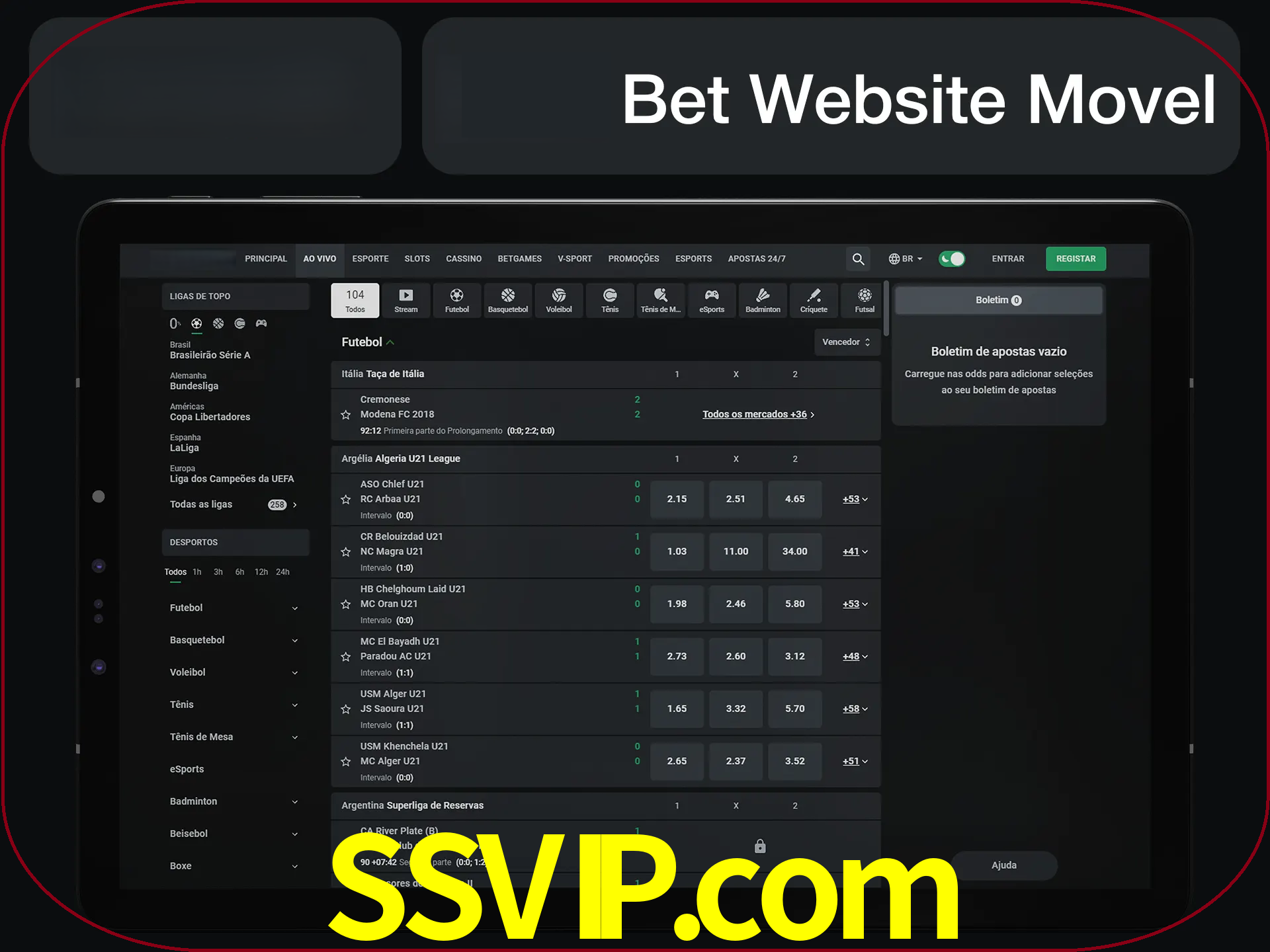 Use nosso website em qualquer dispositivo.